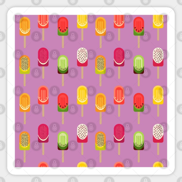 Fruit popsicles - Pink Sticker by PrintablesPassions